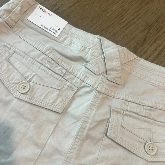 Style & Co. Capri Pants Cargo Style Size 6 Khaki NWT! - Picture 9 of 9